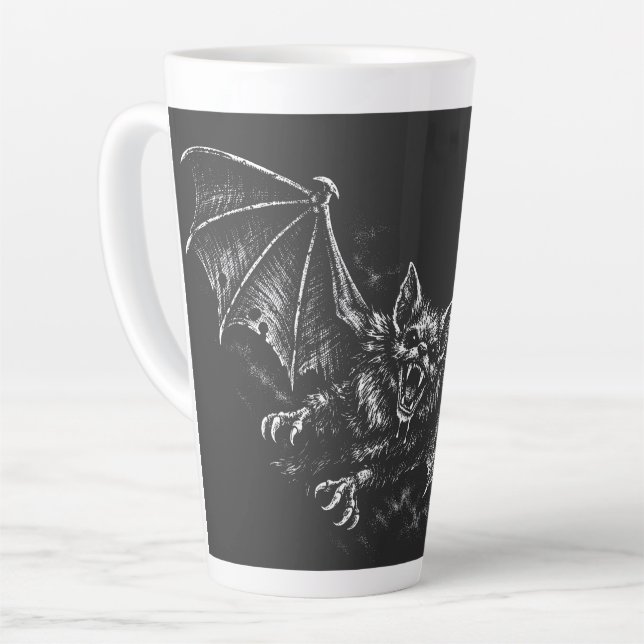 Taza De Café Latte Murciélago en Picada - por BurnsInHell (Ángulo izquierdo)