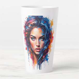Taza De Café Latte Musa cromática - Retrato de Esplash Neon