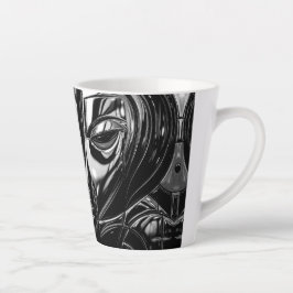 Taza De Café Latte Musa de Cromo Negro