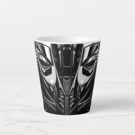Taza De Café Latte Musa de Cromo Negro