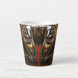 Taza De Café Latte Musa de Metal Bronce de Medianoche