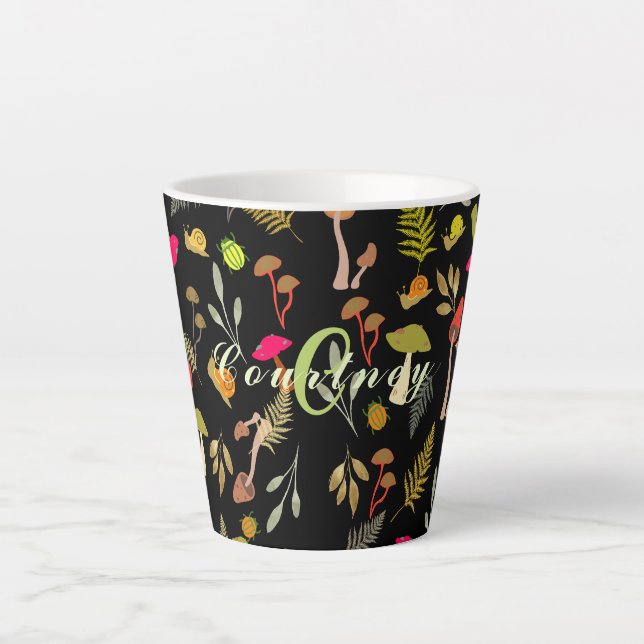 Taza De Café Latte Mushroom Botanical Latte Mug (Anverso)