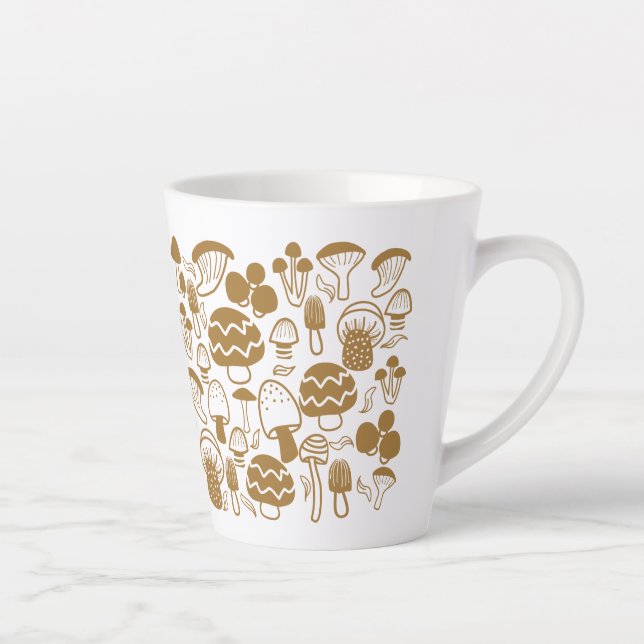 Taza De Café Latte Mushroom Brown Latte Mug (Derecha)