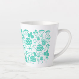 Taza De Café Latte Mushroom Verde azulado