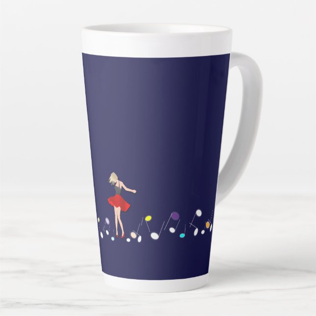 Taza De Café Latte música, baile, romántico (Ángulo derecho)