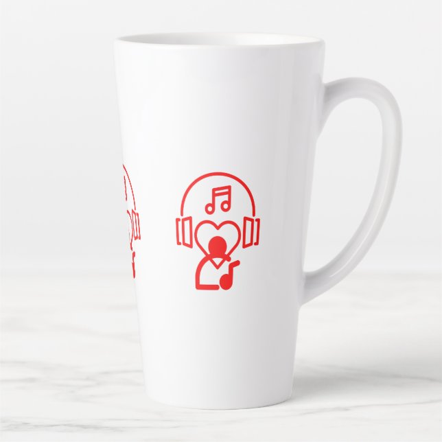Taza De Café Latte Música de corazón (Derecha)