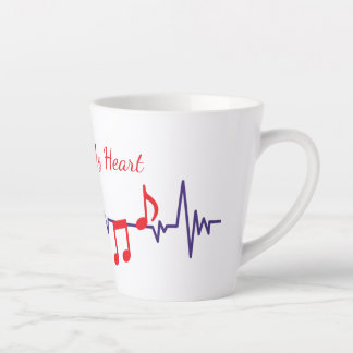 Taza De Café Latte Música en mi corazón