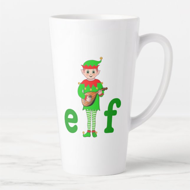 Taza De Café Latte Musical Elf Latte Mug (Derecha)