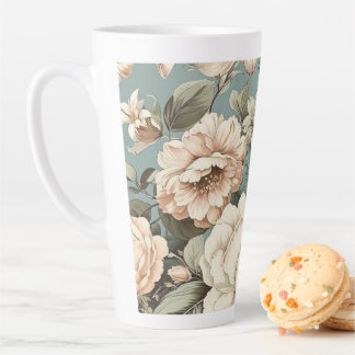 Taza De Café Latte Muted Botanical Dream
