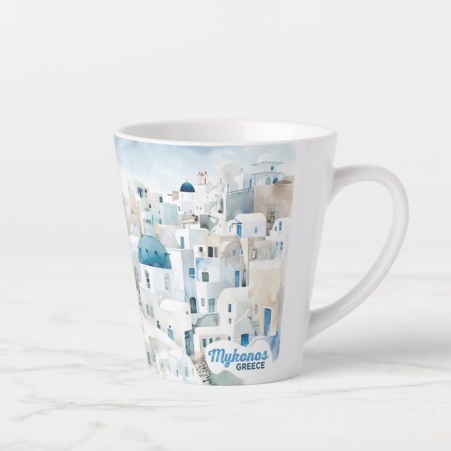Taza De Café Latte Mykonos Grecia (Derecha)