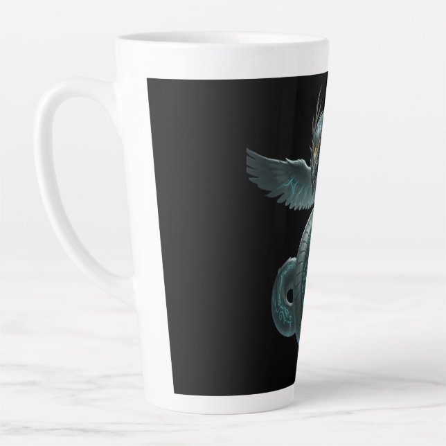 Taza De Café Latte Mystic Dragon Mug – Blue & Green Fantasy (Izquierda)