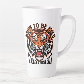 Taza De Café Latte Nacido para Ser Salvaje – Gráfica de Tigre Más Fue