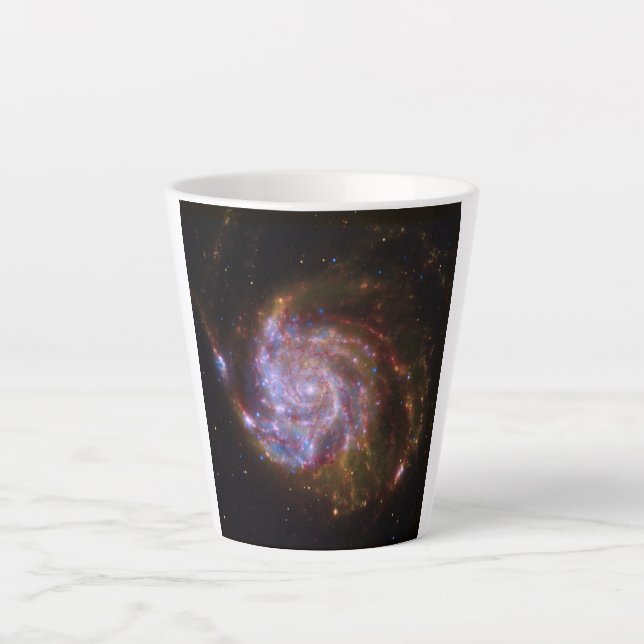 Taza De Café Latte Nacimiento estelar en el volante: Galaxia M101 (Anverso)