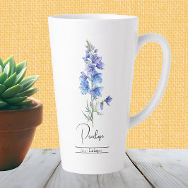 Taza De Café Latte Nacimiento Mes Flor Julio Larkspur