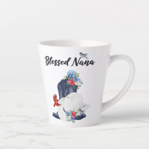 Taza De Café Latte Nana Bendita con Botas de Vaquero/Sombrero y Flore