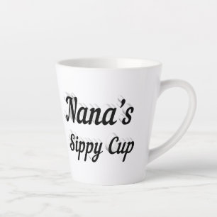 Taza De Café Latte Nana gracioso café cita Día de la Madre negro