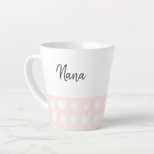 Taza De Café Latte Nana Heart Champagne Pink Latte Mug