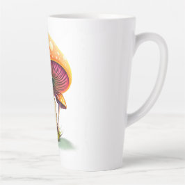 Taza De Café Latte Naranja Amanita Muscaria Latte Mug