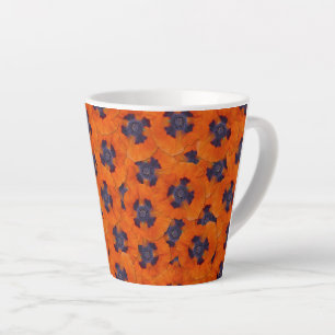 Taza De Café Latte Naranja de escarlata Poppy patrón sin soldadura
