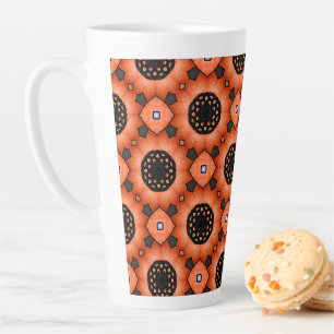 Taza De Café Latte Naranja Flor de otoño
