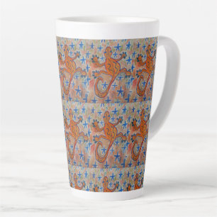 Taza De Café Latte Naranja Gecko Latte Mug