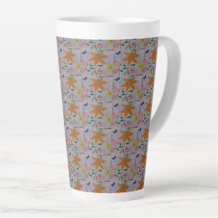 Taza De Café Latte Naranja Lily