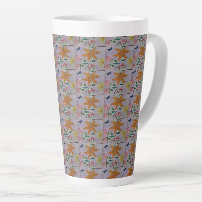 Taza De Café Latte Naranja Lily (Ángulo derecho)