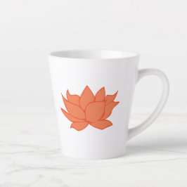 Taza De Café Latte Naranja Lotus Latte Mug