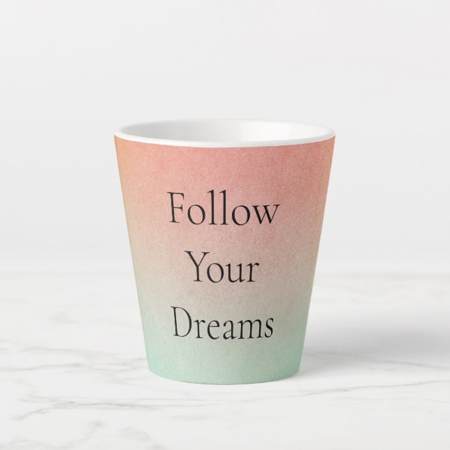 Taza De Café Latte Naranja Peach Mint (Anverso)