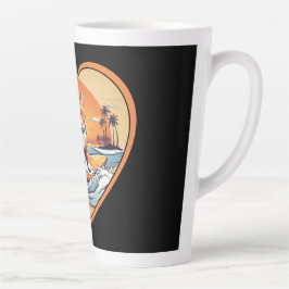 Taza De Café Latte Naranja Tabby Surfing Cat