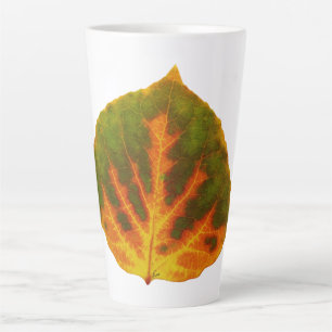 Taza De Café Latte Naranja verde y hoja de aluminio amarillo #1