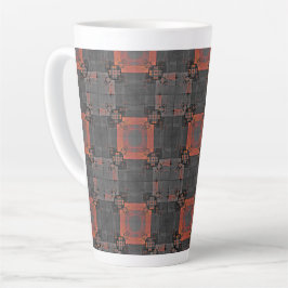 Taza De Café Latte Naranja y cruces grises Latte Mug