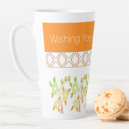 Taza De Café Latte Naranja y jarra de cumpleaños verde