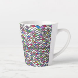 Taza De Café Latte Narmin | Patrón colorido y repetitivo dibujado a m