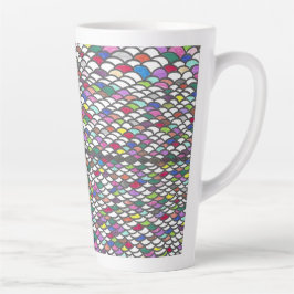 Taza De Café Latte Narmin | Patrón colorido y repetitivo dibujado a m