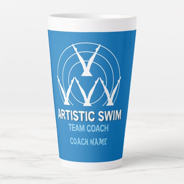 Taza De Café Latte Natación sincronizada artística (Anverso)