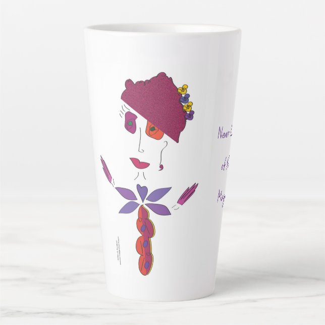 Taza De Café Latte 'Natalie' - Nunca pierde la vista Latte Mug (Anverso)