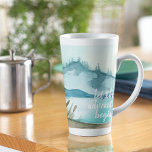 Taza De Café Latte Naturaleza acuática moderna Empecemos la aventura<br><div class="desc">Naturaleza acuática moderna Empecemos la aventura</div>