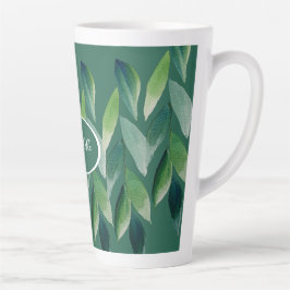 Taza De Café Latte Naturaleza bohemiana verde moderna