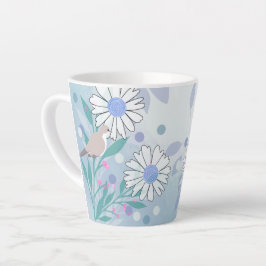 Taza De Café Latte Naturaleza Floral de Aves Botánicas