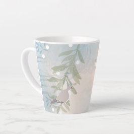 Taza De Café Latte Naturaleza Floral de Aves Botánicas
