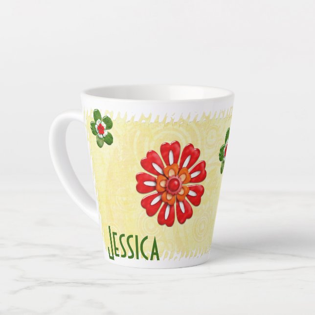 Taza De Café Latte Naturas Bounty Jeweld PERSONALIZADAS (Ángulo izquierdo)