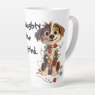 Taza De Café Latte Naughty Puppy Santa Checklist
