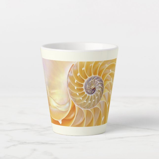 Taza De Café Latte Nautilus seashell Latte Mug (Anverso)