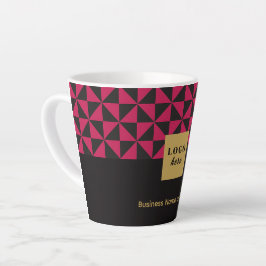 Taza De Café Latte Nave negra y rosa Duo - Logotipo comercial Latte M