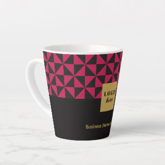 Taza De Café Latte Nave negra y rosa Duo - Logotipo comercial Latte M