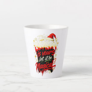 Taza De Café Latte Navidad Alta Grunge Estilo Acogedor Invierno