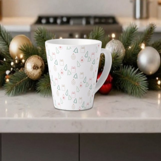 Taza De Café Latte Navidad Chic (Subido por el creador)
