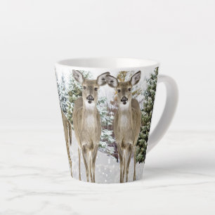 Taza De Café Latte Navidad Ciervo de Cola Blanca País de las Maravill