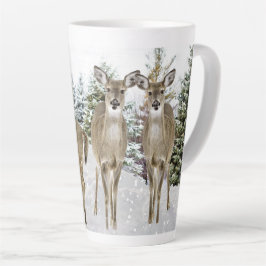 Taza De Café Latte Navidad Ciervo de Cola Blanca País de las Maravill
